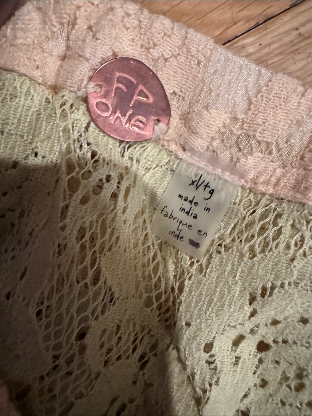 Free People Solene Pale Yellow Lace High-Low Maxi Skirt with Front Draped Slit X - Picture 6 of 7